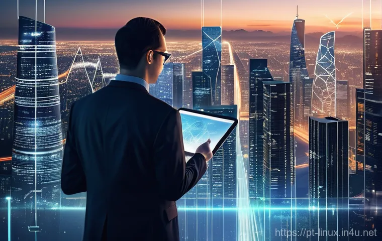 리눅스 자격증 취득이 중요한 이유와 전망 - **Prompt 1: The Digital Backbone of Tomorrow**
"A wide, dynamic shot of a futuristic, clean city...