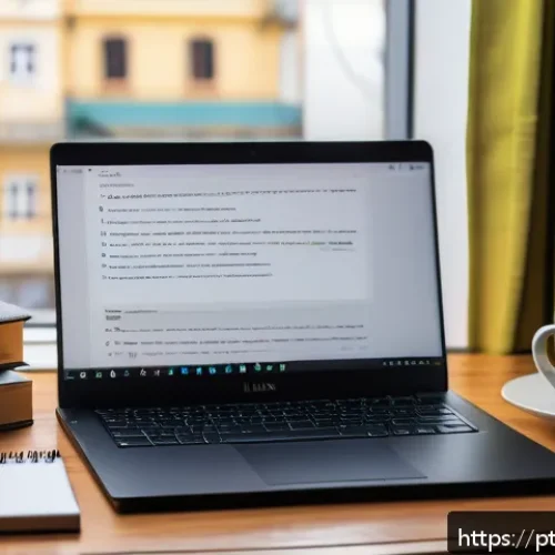Home 17 리눅스 실기 시험에서 실수를 줄이는 꿀팁 - A modern home office setup focused on Linux exam preparation, featuring a sleek laptop displaying te...